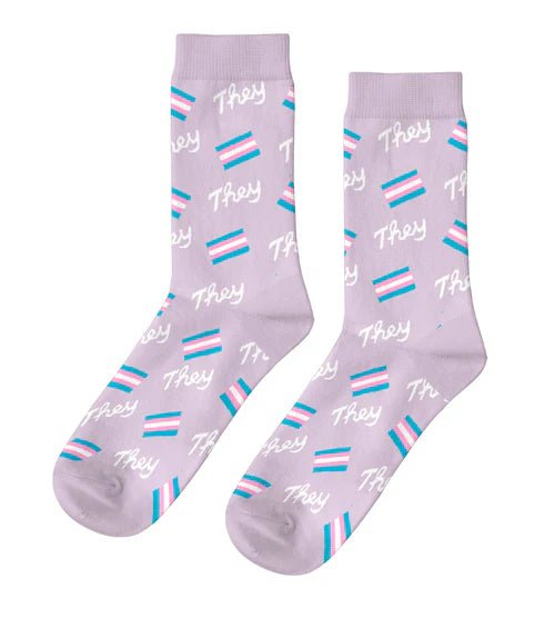 Trans Flag - Large Crew Socks - Harmony