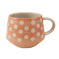 Hand - Painted Stoneware Mug with Wax Relief Dots / Orange - Harmony