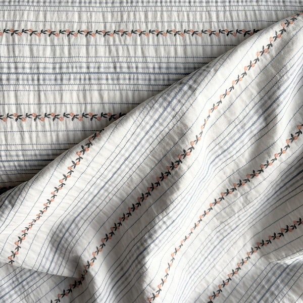 Cottage Garden Stripe / Peachy Blooms - Harmony