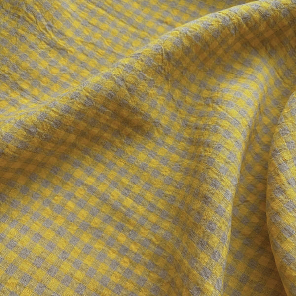 Farmhouse Check Linen / Dandelion - Harmony