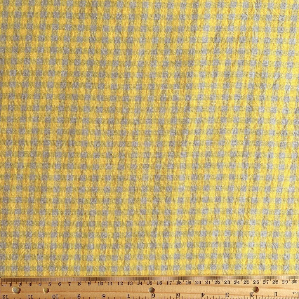 Farmhouse Check Linen / Dandelion - Harmony