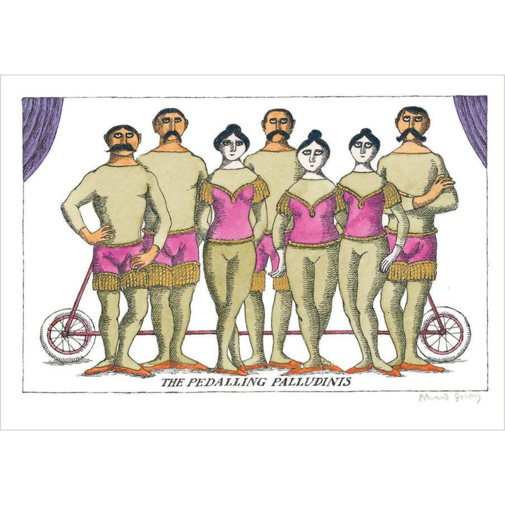 Edward Gorey: The Pedalling Palludinis Postcard - Harmony