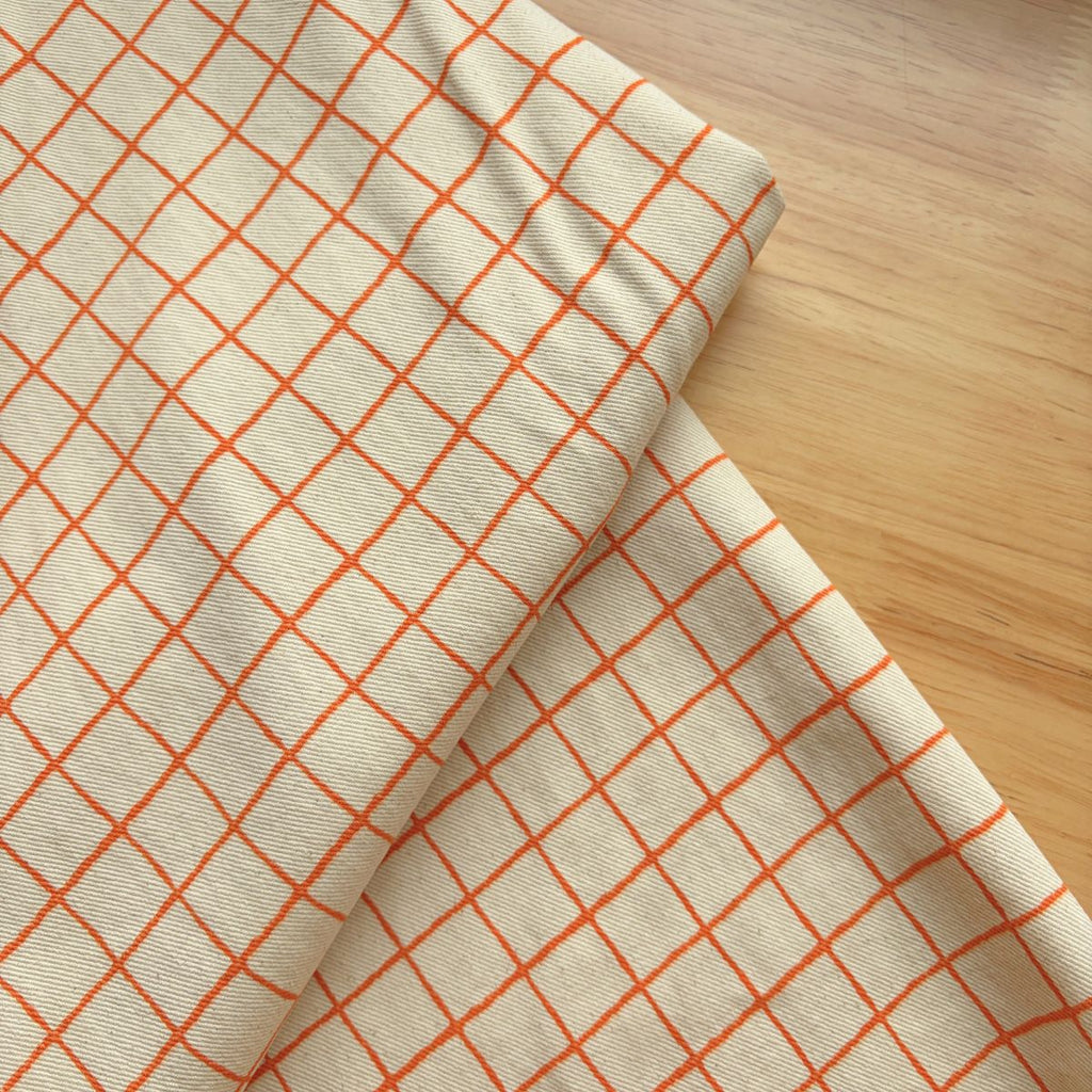 Tic Tac Toe Cotton Twill / Tangerine - Harmony