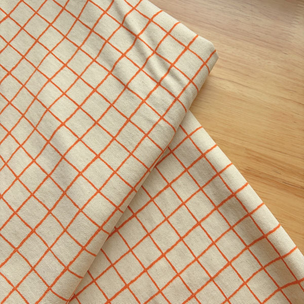 Tic Tac Toe Cotton Twill / Tangerine - Harmony