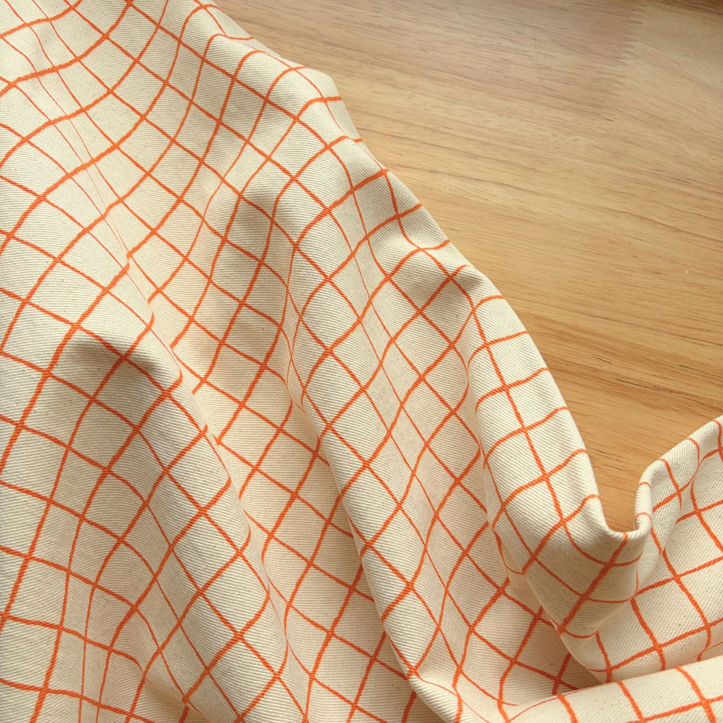 Tic Tac Toe Cotton Twill / Tangerine - Harmony