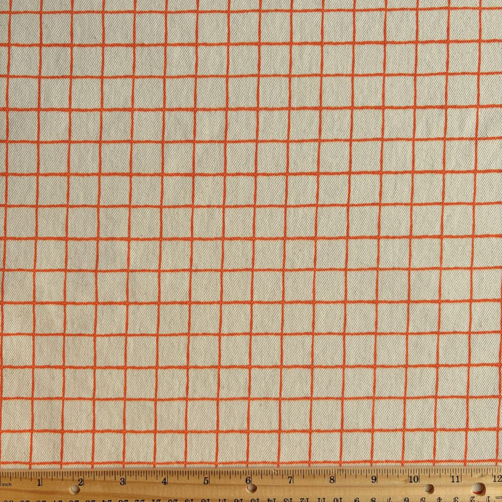 Tic Tac Toe Cotton Twill / Tangerine - Harmony