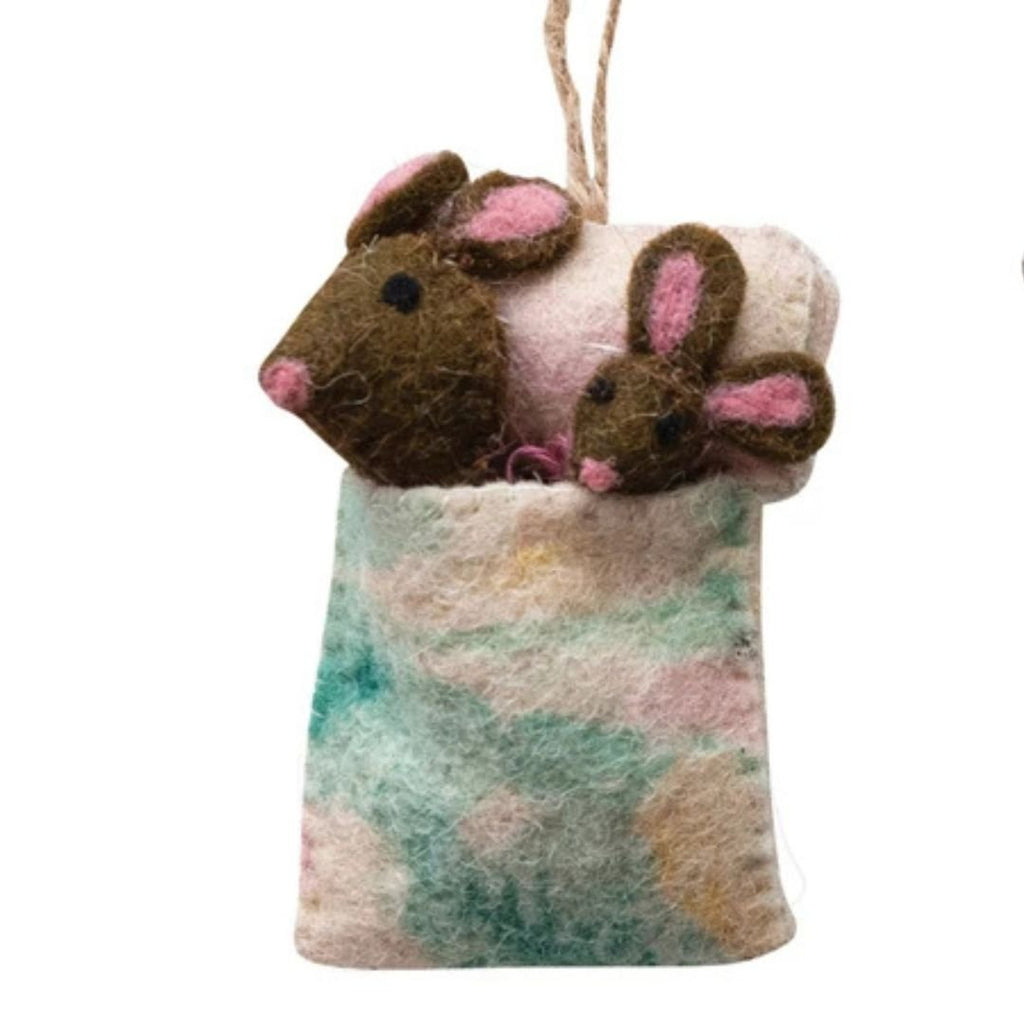 Mice in Sleeping Bag Ornament - Harmony