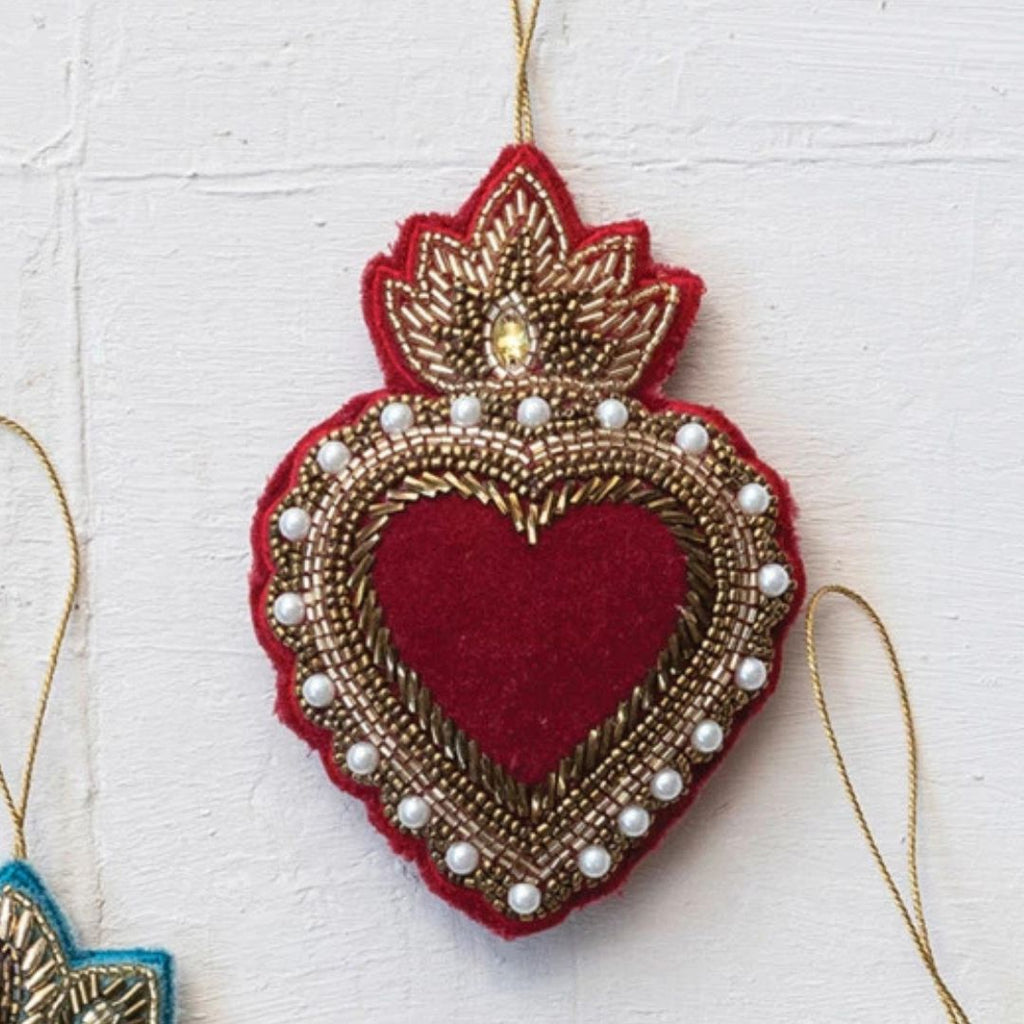 Velvet Sacred Heart Ornament - Harmony