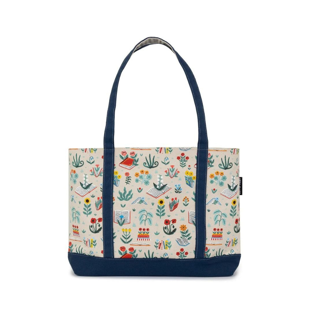 Books & Blooms Zippered Boat Tote - Harmony