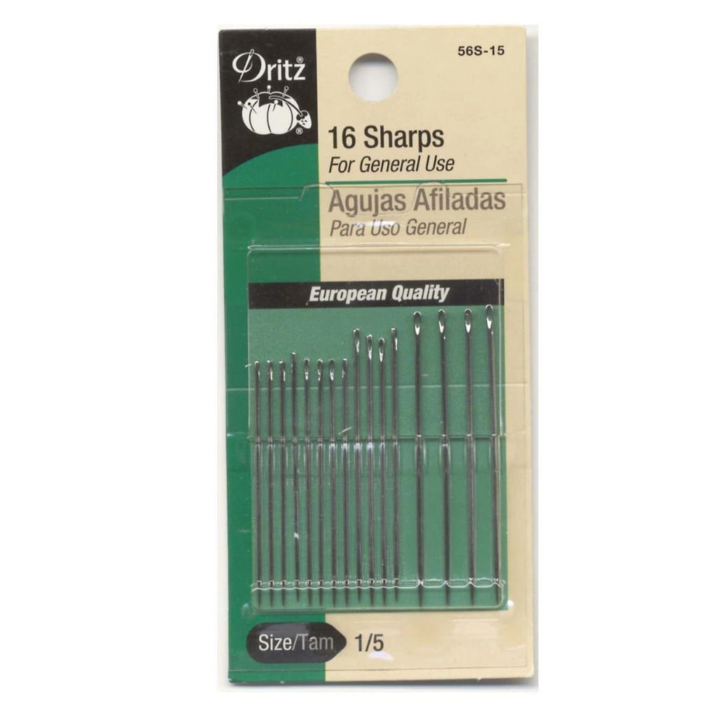 Prym Dritz Sharps Needles Assorted Sizes 1/5 16ct - Harmony