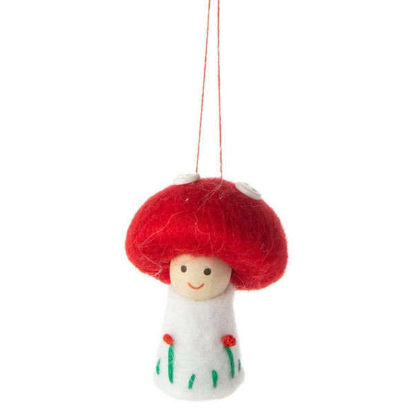 Felt Mushroom Girl Ornament - Harmony