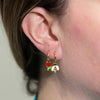 Mismatched Honeybee and Flower Hoop Earrings - Harmony