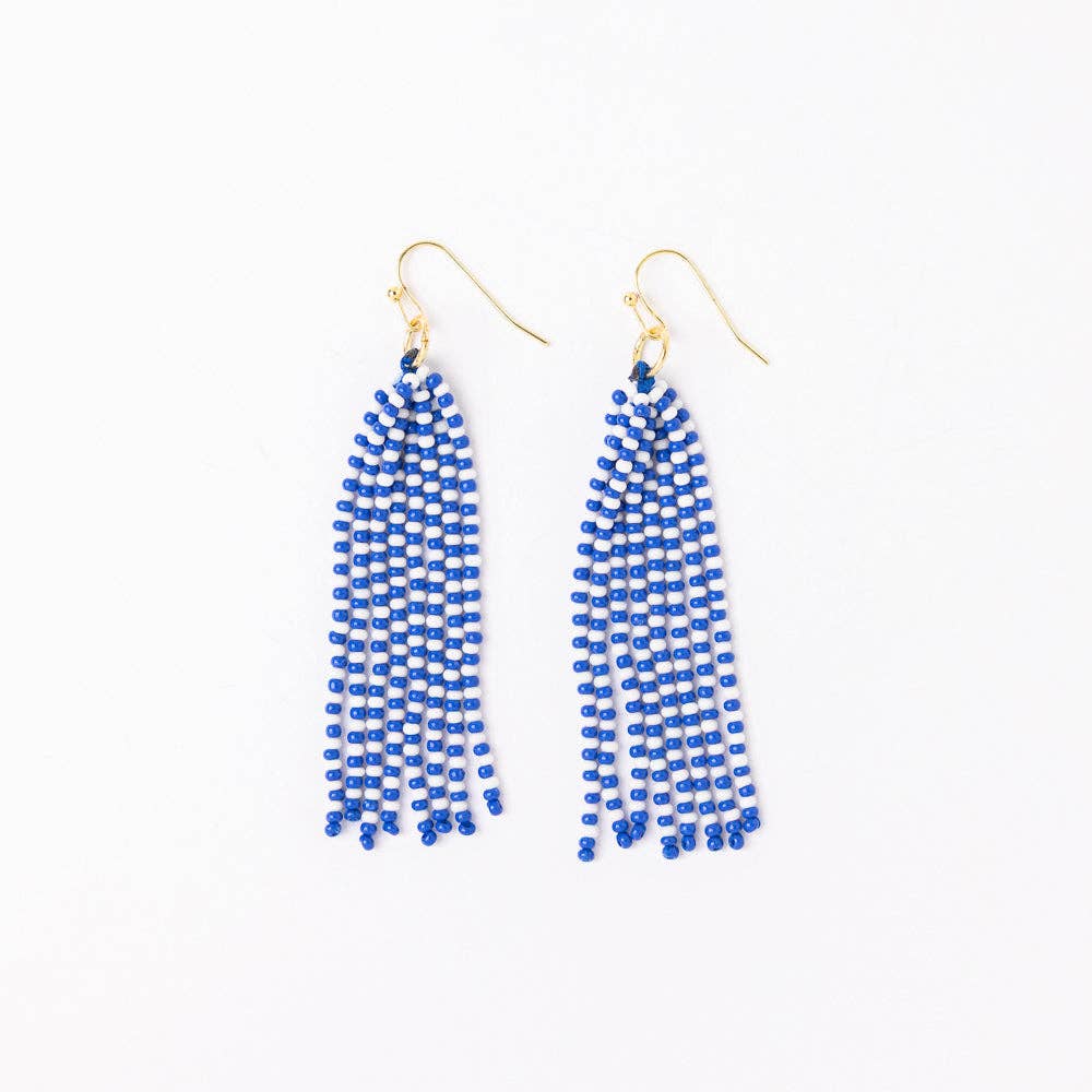 Game Day Tassel Earrings / Blue and White - Harmony