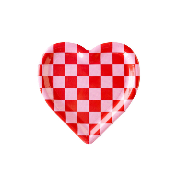 Checkered Heart Paper Plate - Harmony