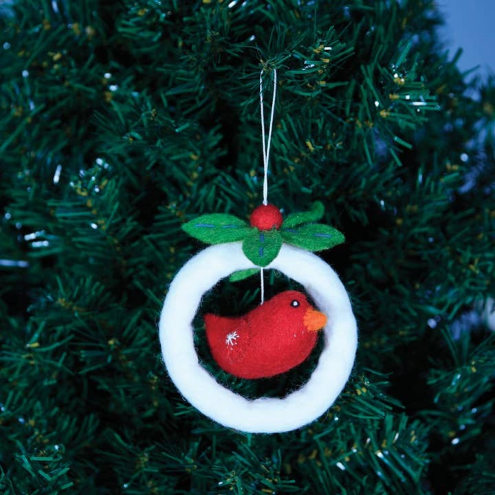 Bird Wreath Christmas Hanging Ornament - Harmony