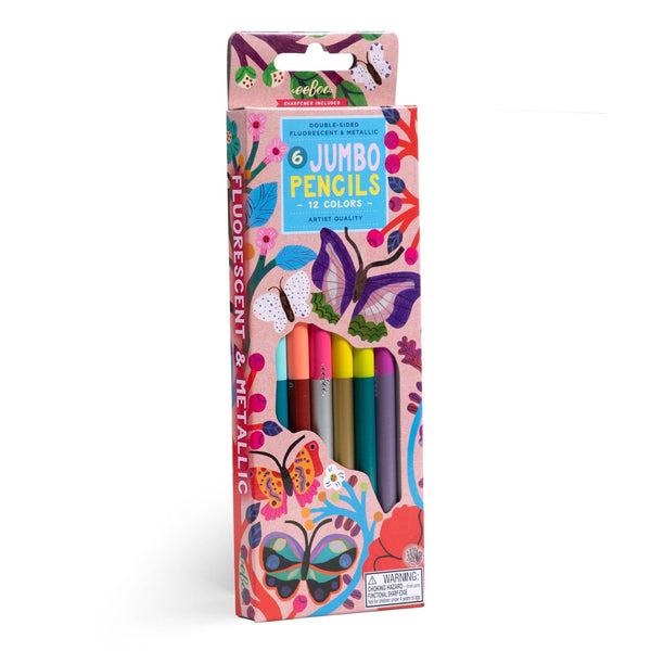 Butterflies 6 Jumbo Double-Sided Special Pencils - Harmony
