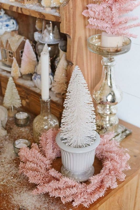 12" Blush Pink Artificial Pine Wreath - Harmony