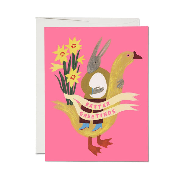 Rabbit and Goose greeting card - Harmony