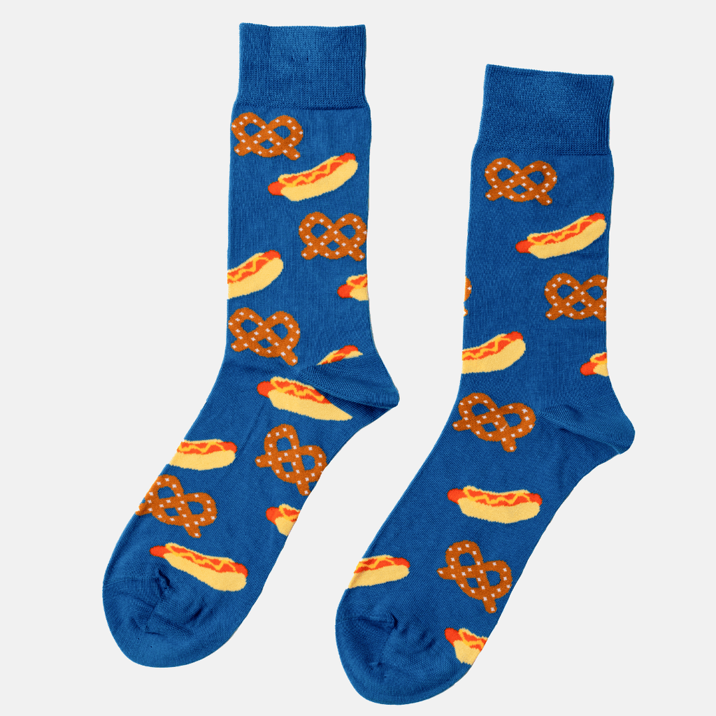 Hot Dog & Pretzel Large Crew Socks - Harmony