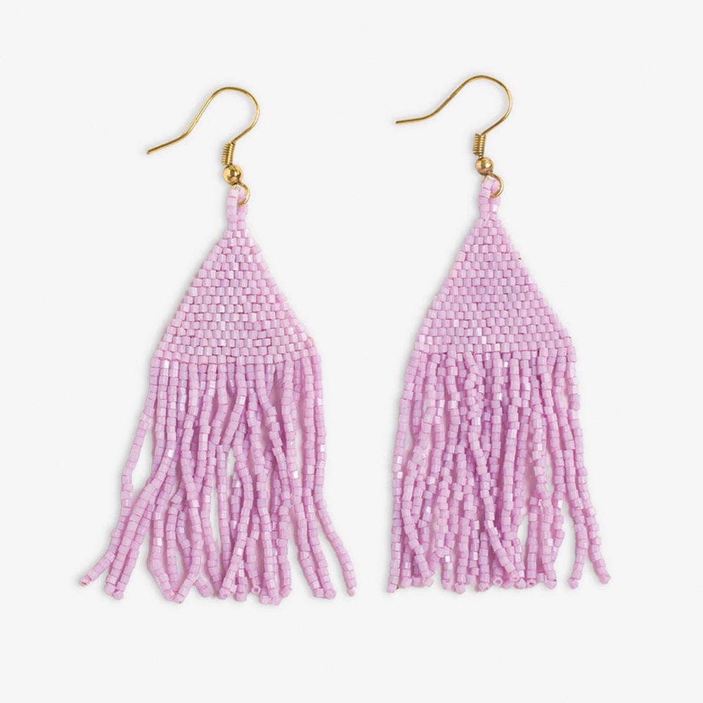 Lexie Solid Beaded Fringe Earrings / Light Lavender - Harmony