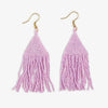 Lexie Solid Beaded Fringe Earrings / Light Lavender - Harmony