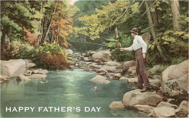 Father's Day Postcards / Happy Father's Day, Fly Casting - Harmony