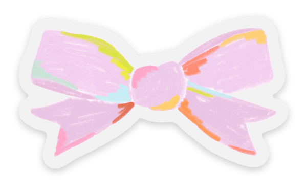Clear Lilac Bow Sticker, 2.3x1.3in. - Harmony