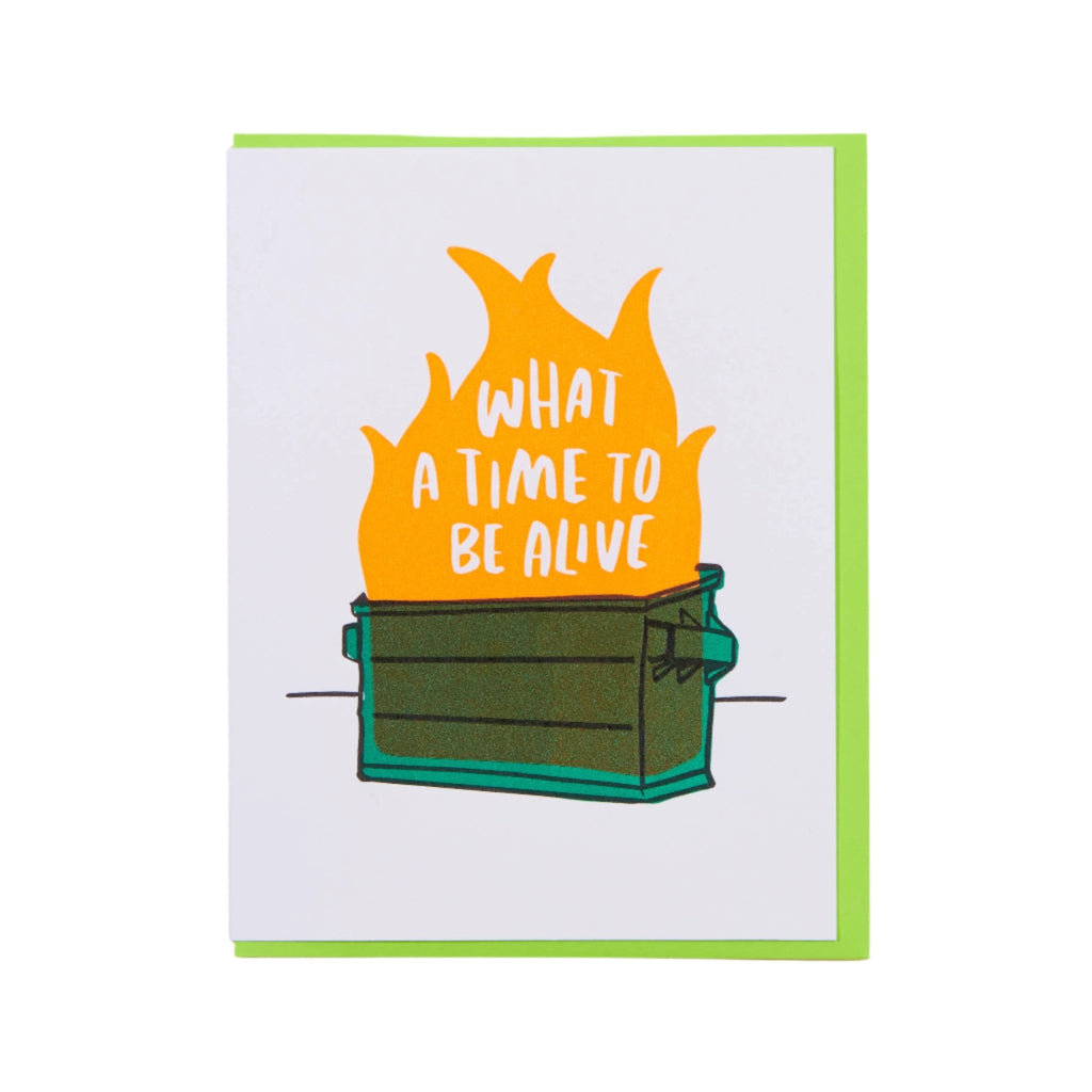 Dumpster Fire Letterpress Greeting Card - Harmony