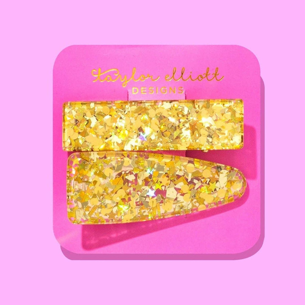 Medium Claw Hair Clip Set / Gold Confetti - Harmony