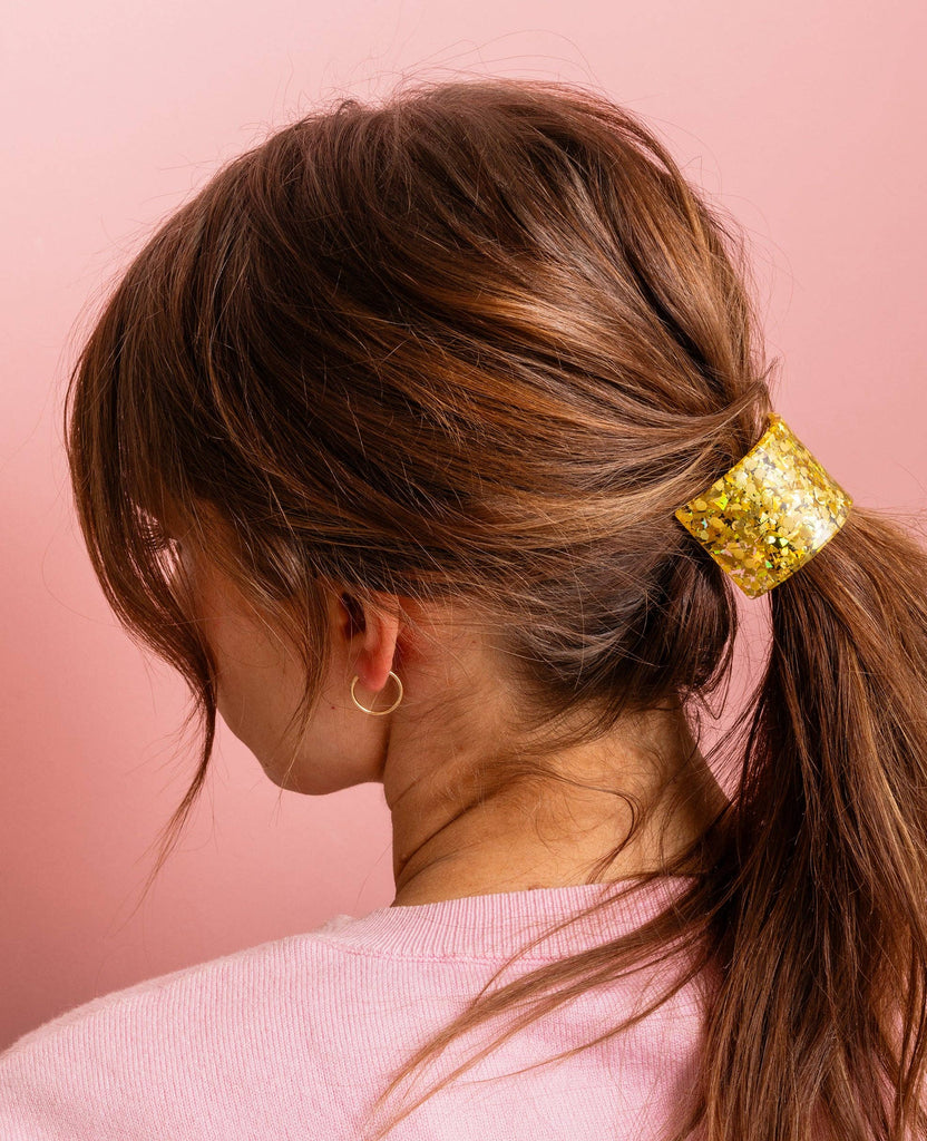 Hair Cuff Ponytail Holder / Gold Confetti - Harmony