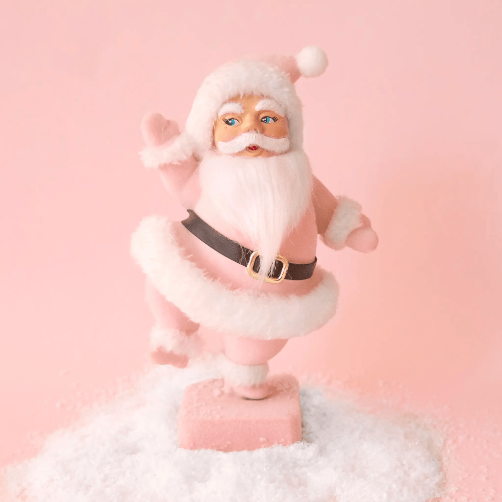 Dancing Flocked Dancing Santa | Pink - Harmony