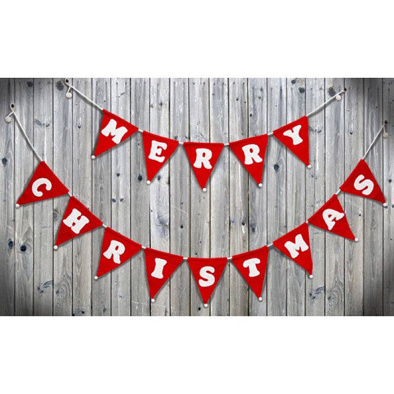 Red Triangle MERRY CHRISTMAS Banner - Harmony