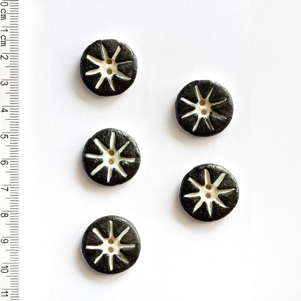Star Pattern Black and White Buttons - Harmony