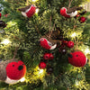 Baby Red Robins Set of 3 Wool Ornaments - Harmony