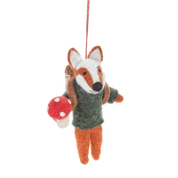 Frankie Foraging Fox Wool Ornament - Harmony