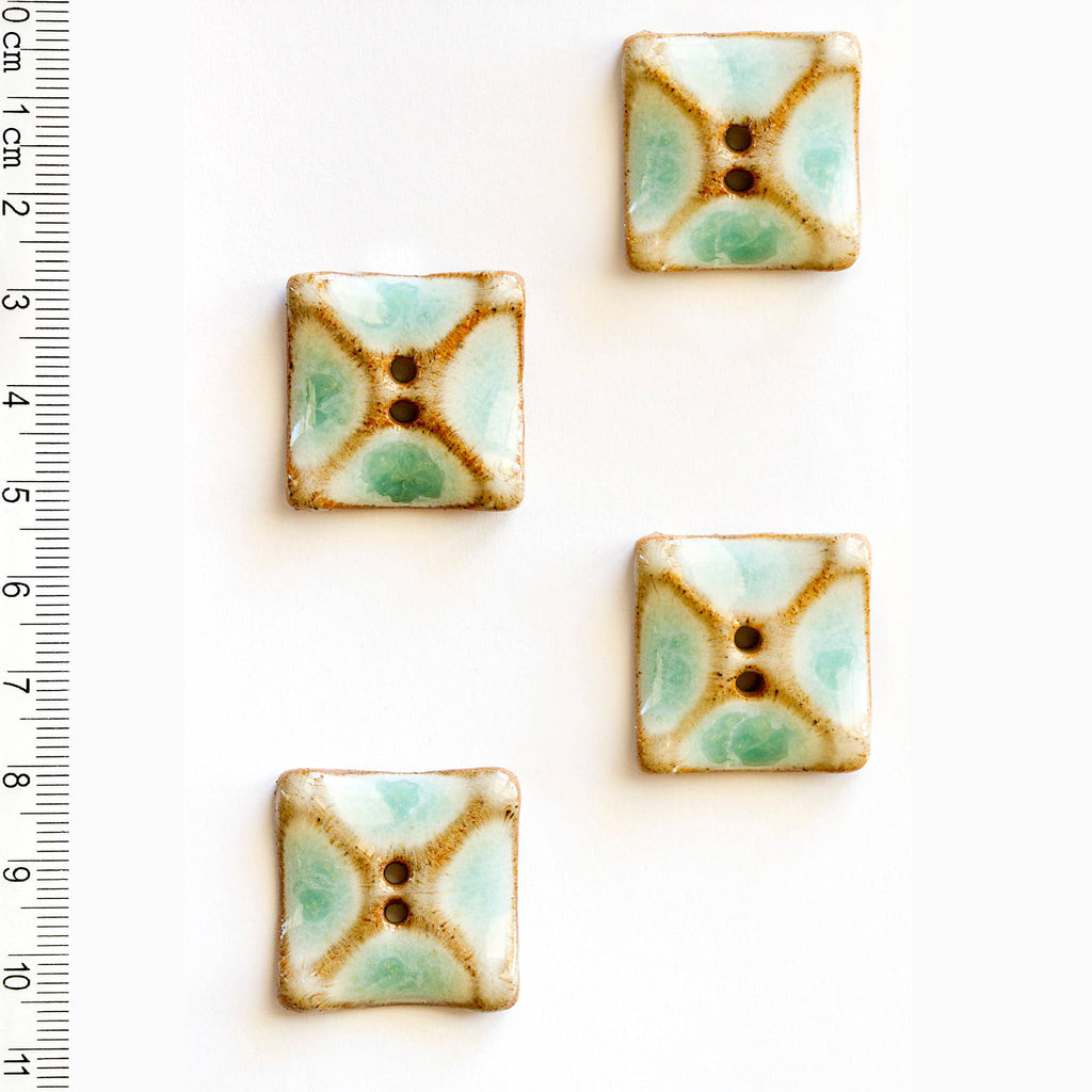 Square Turquoise Buttons - Harmony