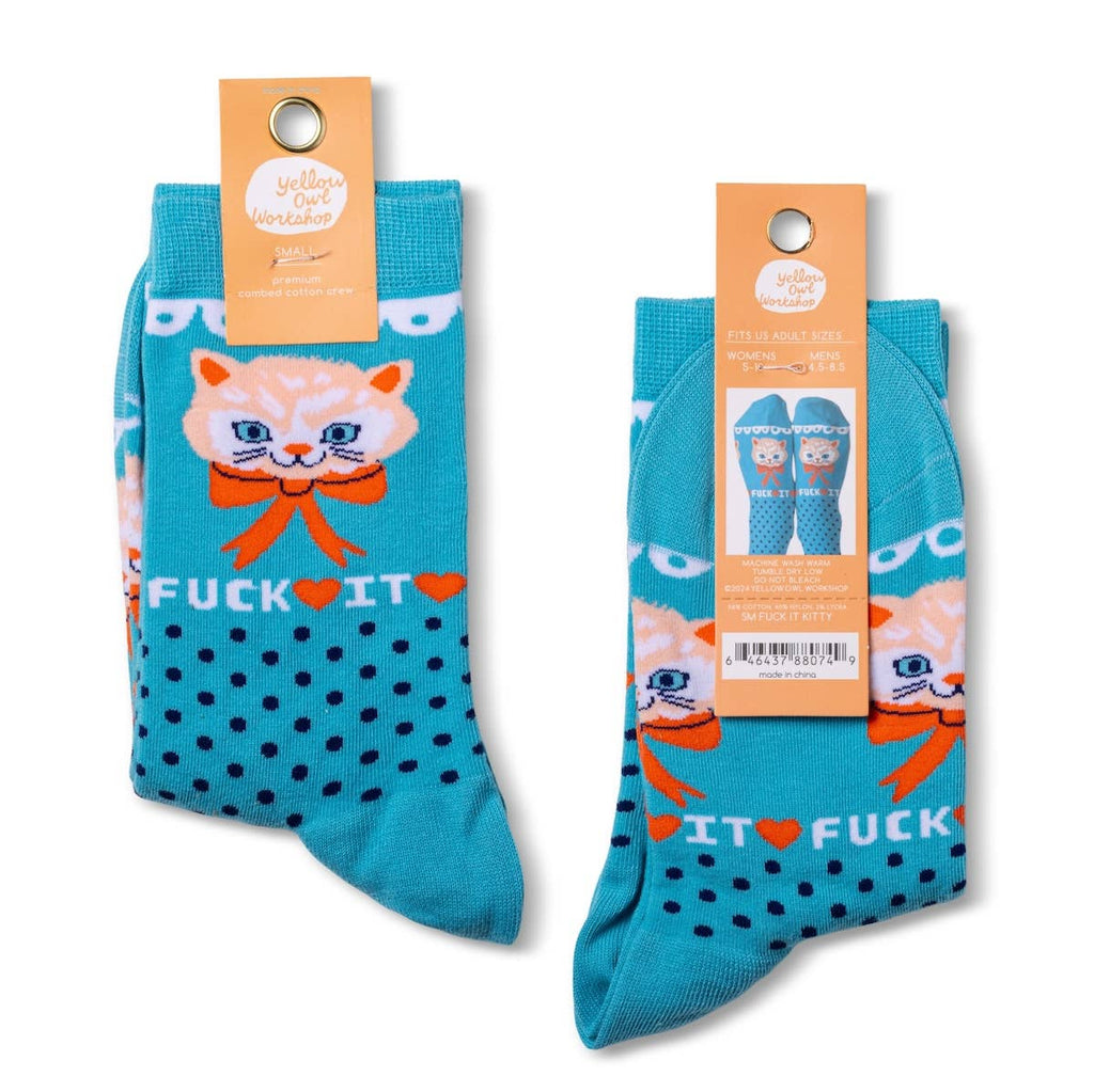 F*ck it Kitty Small Crew Socks - Harmony