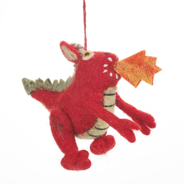 Fire Dragon Wool Ornament - Harmony