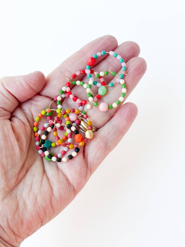 Colorful Gold Filled Hoops with Beads - Harmony