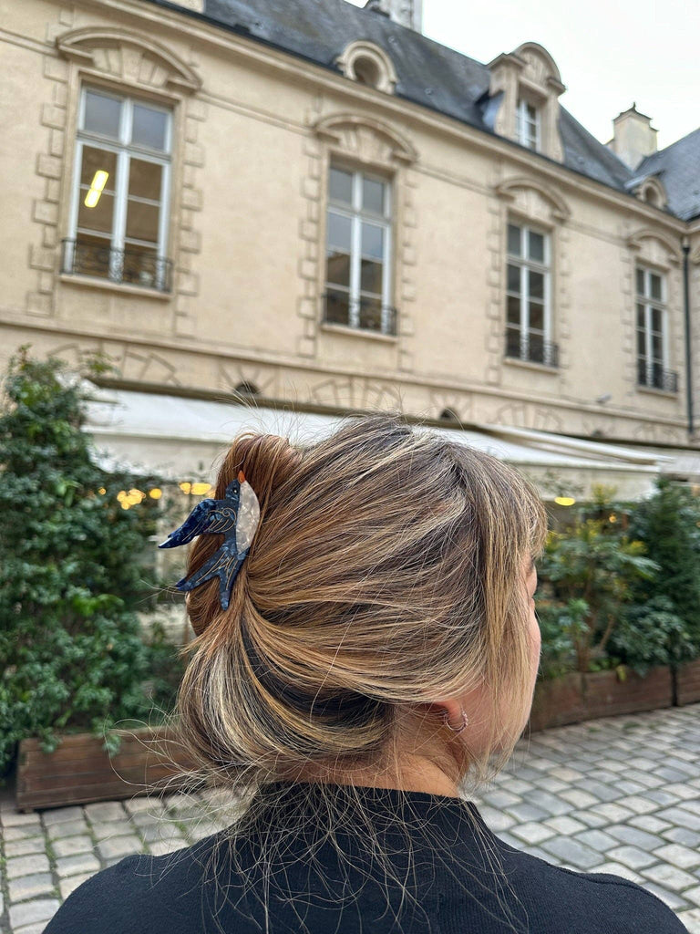 Hand - painted Swallow Hair Claw - Harmony