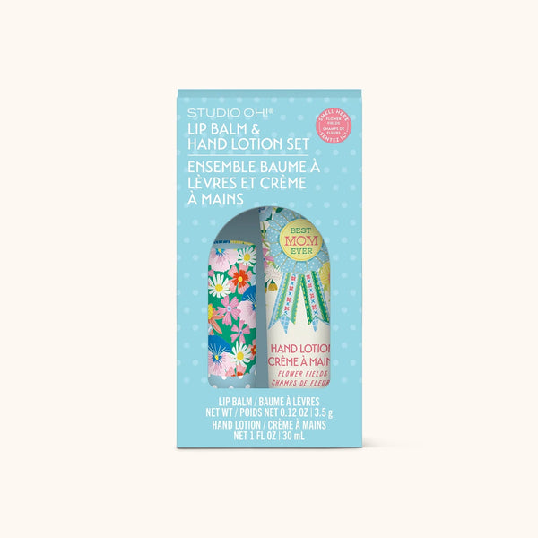 Lip Balm & Hand Lotion Set / Best Mom Ever / Flower Fields - Harmony