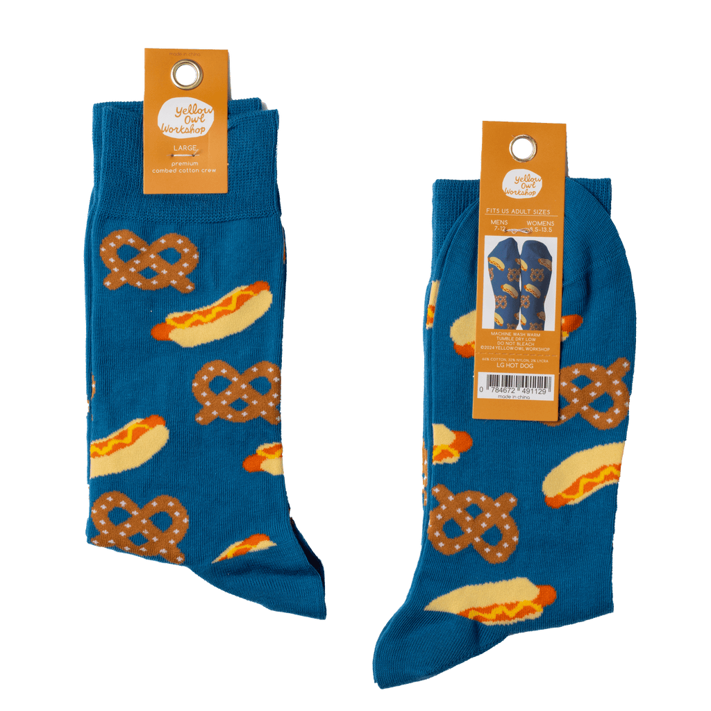 Hot Dog & Pretzel Large Crew Socks - Harmony