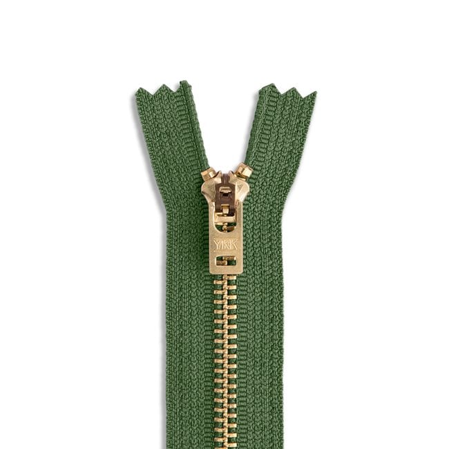 5 7" Brass Jean Zipper / Army Green (566) - Harmony