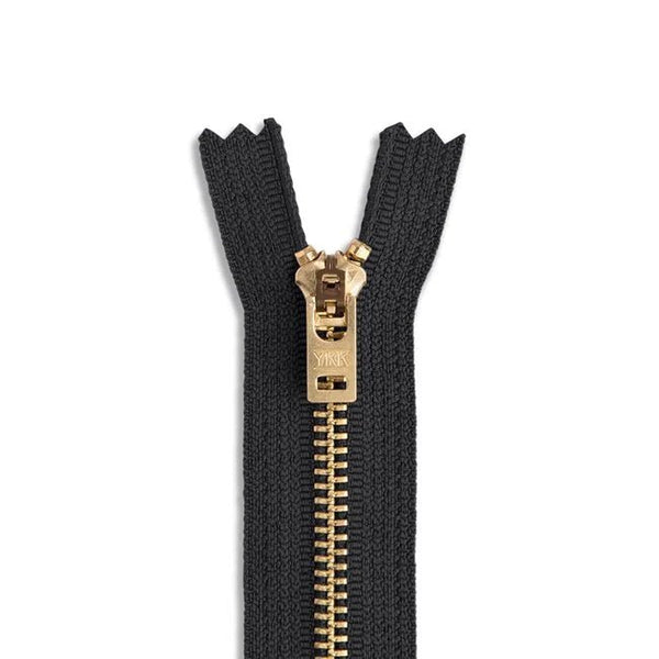 5 7" Brass Jean Zipper / Black (580) - Harmony