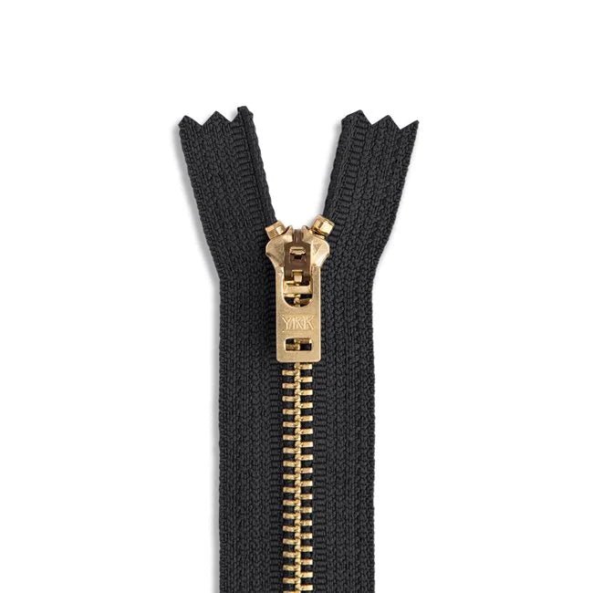 5 7" Brass Jean Zipper / Black (580) - Harmony