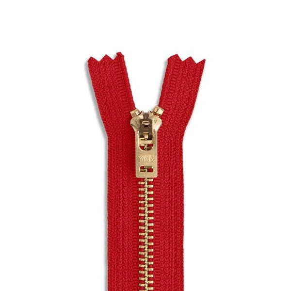 5 7" Brass Jean Zipper / Red (519) - Harmony