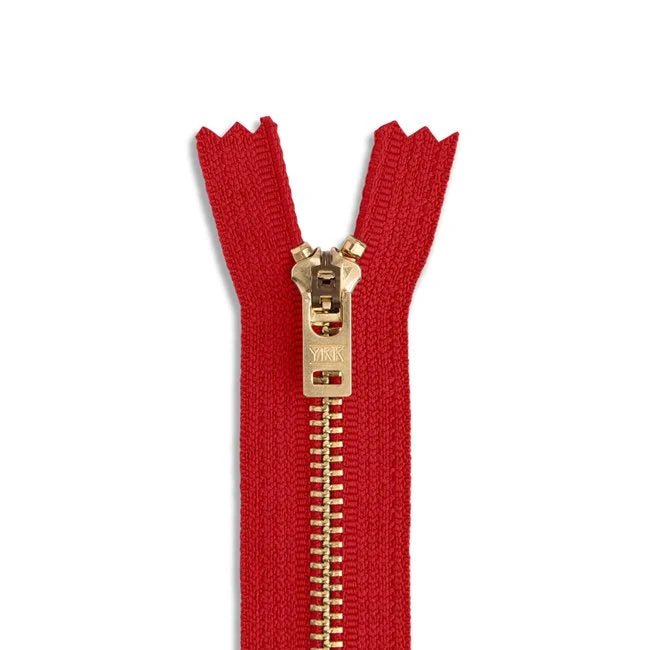 5 7" Brass Jean Zipper / Red (519) - Harmony
