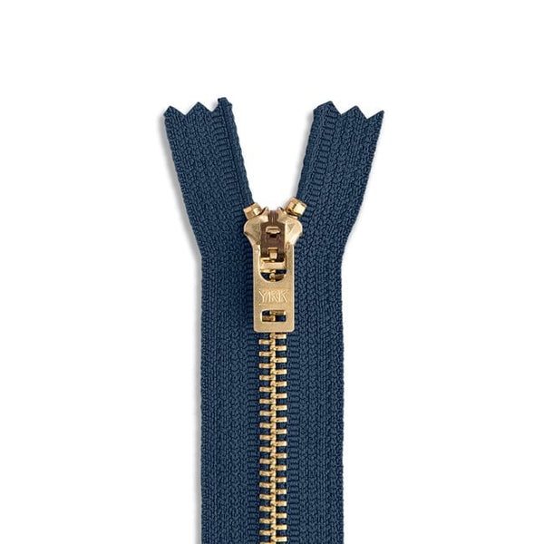 5 9" Brass Jean Zipper / Navy (560) - Harmony
