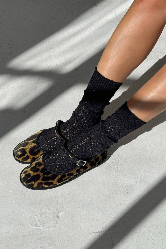 Modal Eyelet Socks / Jet Black - Harmony