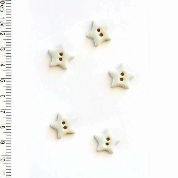 Handmade White Star Sewing Buttons - Harmony